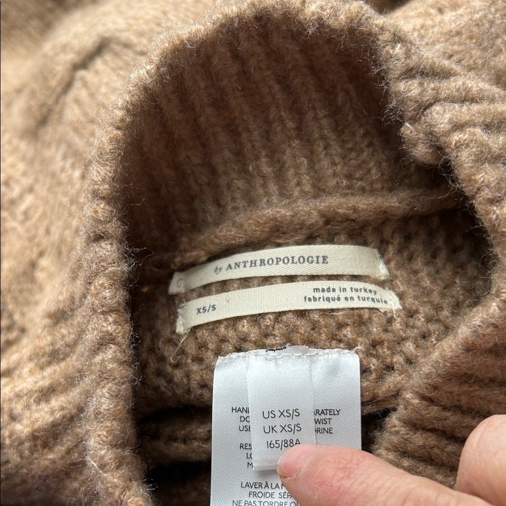 Anthropologie Rosamund -Cable Knit Poncho Sweater Size XS/S - Picture 2 of 10
